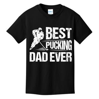 Hockey Player Best Pucking Dad Ever Hockey Father Hockey Pun TShirt Kids T-Shirt