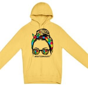 Hairbun Puzzle Bandana Sunglasses Autism Aunt Awareness Premium Pullover Hoodie