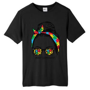 Hairbun Puzzle Bandana Sunglasses Autism Aunt Awareness Tall Fusion ChromaSoft Performance T-Shirt