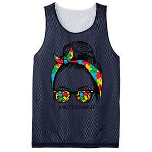 Hairbun Puzzle Bandana Sunglasses Autism Aunt Awareness Mesh Reversible Basketball Jersey Tank