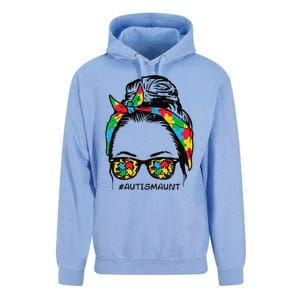 Hairbun Puzzle Bandana Sunglasses Autism Aunt Awareness Unisex Surf Hoodie