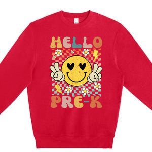 Hello PreK Back To School 1st Day Of School Teacher Premium Crewneck Sweatshirt