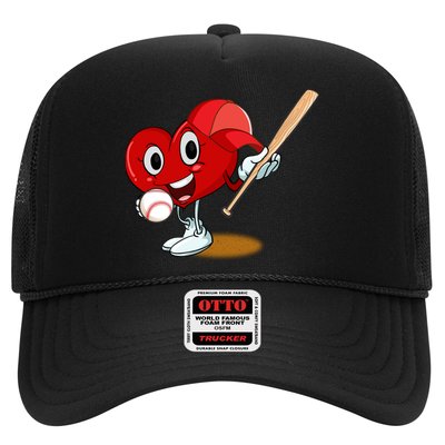 Heart Playing Baseball Valentines Day Sports Boy Hat