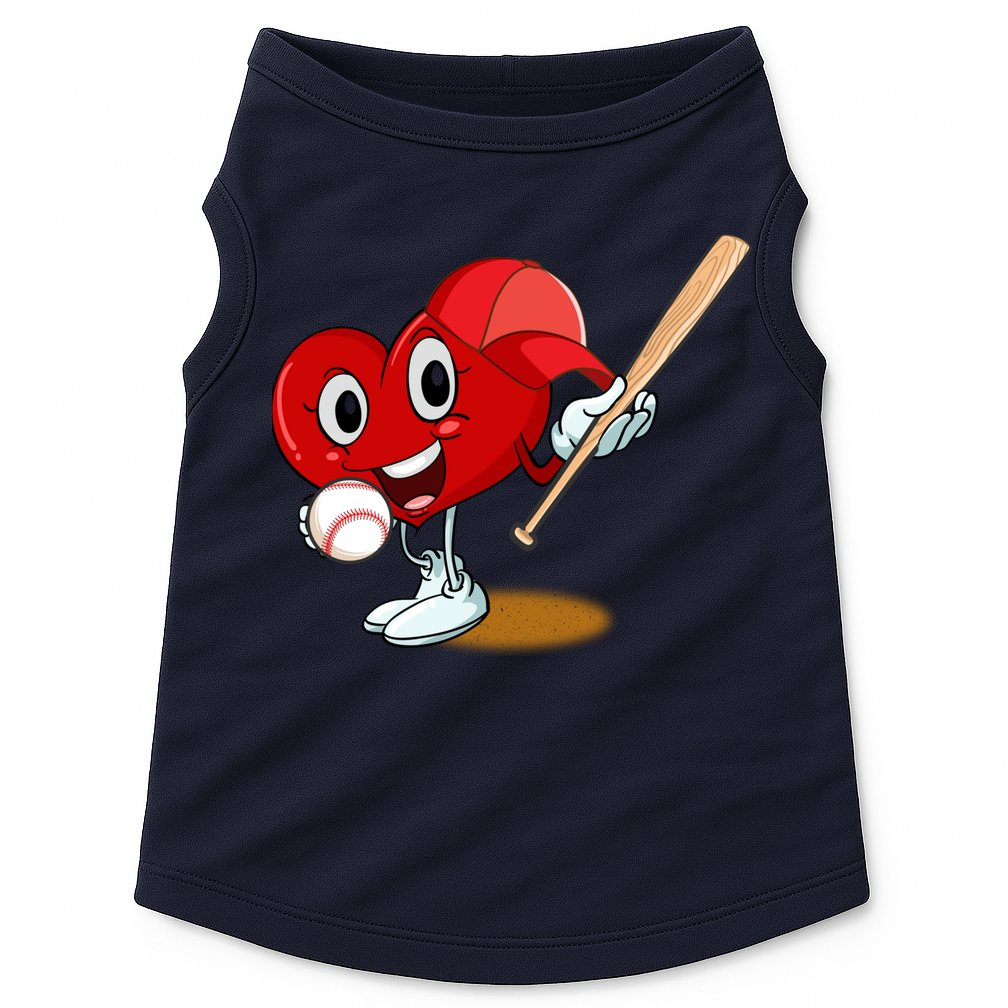 Heart Playing Baseball Valentines Day Sports Boy Doggie Tank