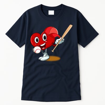 Heart Playing Baseball Valentines Day Sports Boy Tall T-Shirt