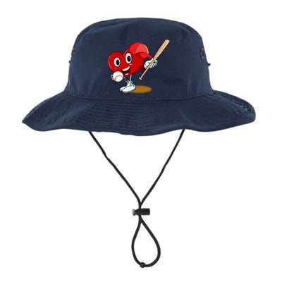 Heart Playing Baseball Valentines Day Sports Boy Bucket Hat