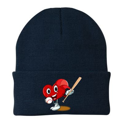 Heart Playing Baseball Valentines Day Sports Boy Beanie
