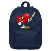 Heart Playing Baseball Valentines Day Sports Boy 16 in Basic Backpack