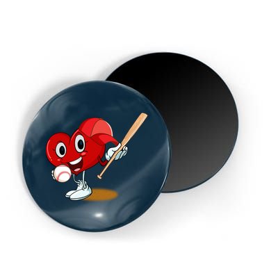Heart Playing Baseball Valentines Day Sports Boy Magnet