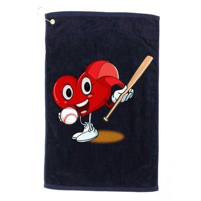 Heart Playing Baseball Valentines Day Sports Boy Golf Towel