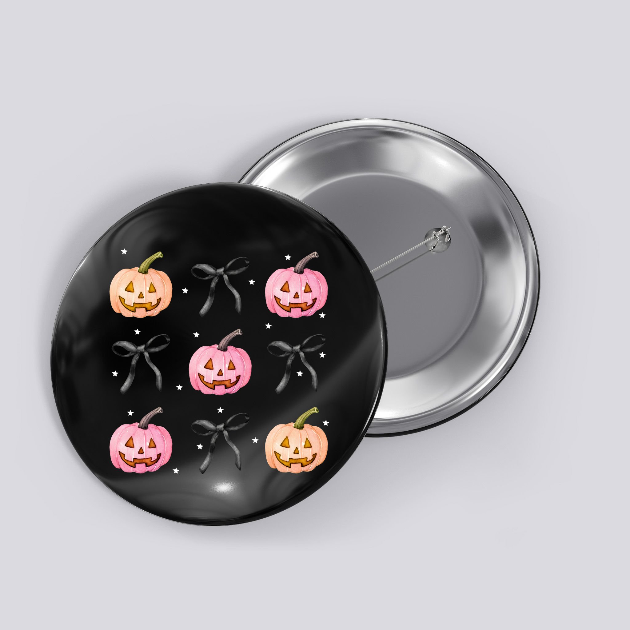 Halloween Pumpkin Black Bows Cute Button