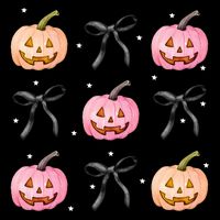 Halloween Pumpkin Black Bows Cute Button