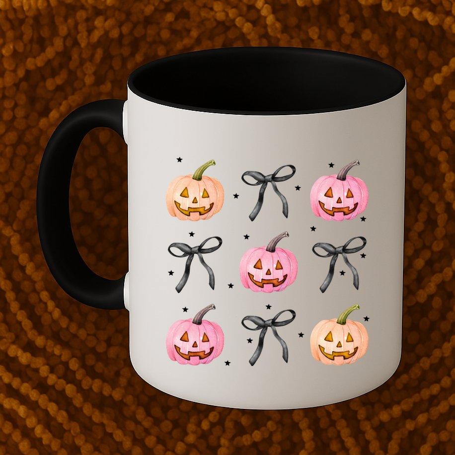 Halloween Pumpkin Black Bows Cute Mug