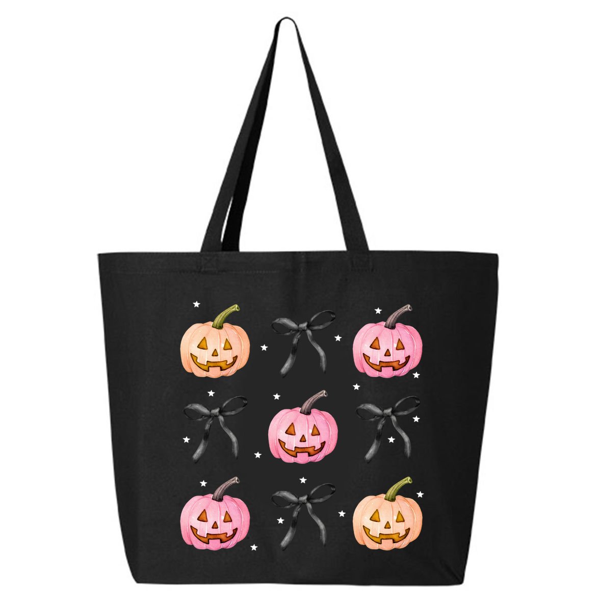 Halloween Pumpkin Black Bows Cute 25L Jumbo Tote