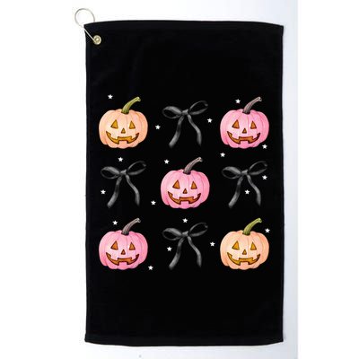 Halloween Pumpkin Black Bows Cute Golf Towel