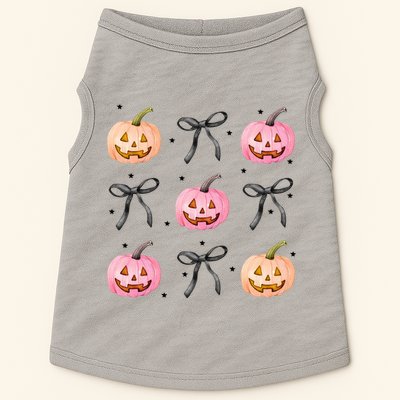 Halloween Pumpkin Black Bows Cute Doggie Tank