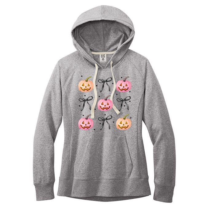 Halloween Pumpkin Black Bows Cute Women's Fleece Hoodie