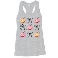 Halloween Pumpkin Black Bows Cute Women's Racerback Tank