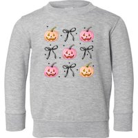 Halloween Pumpkin Black Bows Cute Toddler Sweatshirt