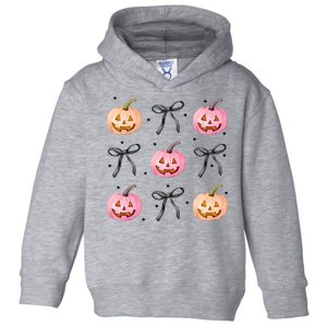 Halloween Pumpkin Black Bows Cute Toddler Hoodie