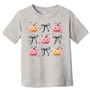 Halloween Pumpkin Black Bows Cute Toddler T-Shirt