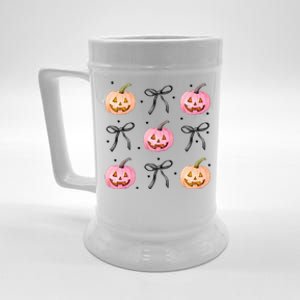 Halloween Pumpkin Black Bows Cute Beer Stein