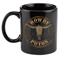 Howdy Putos Bull Skull Country Cowboy Western 11oz C Handle Ceramic Mug