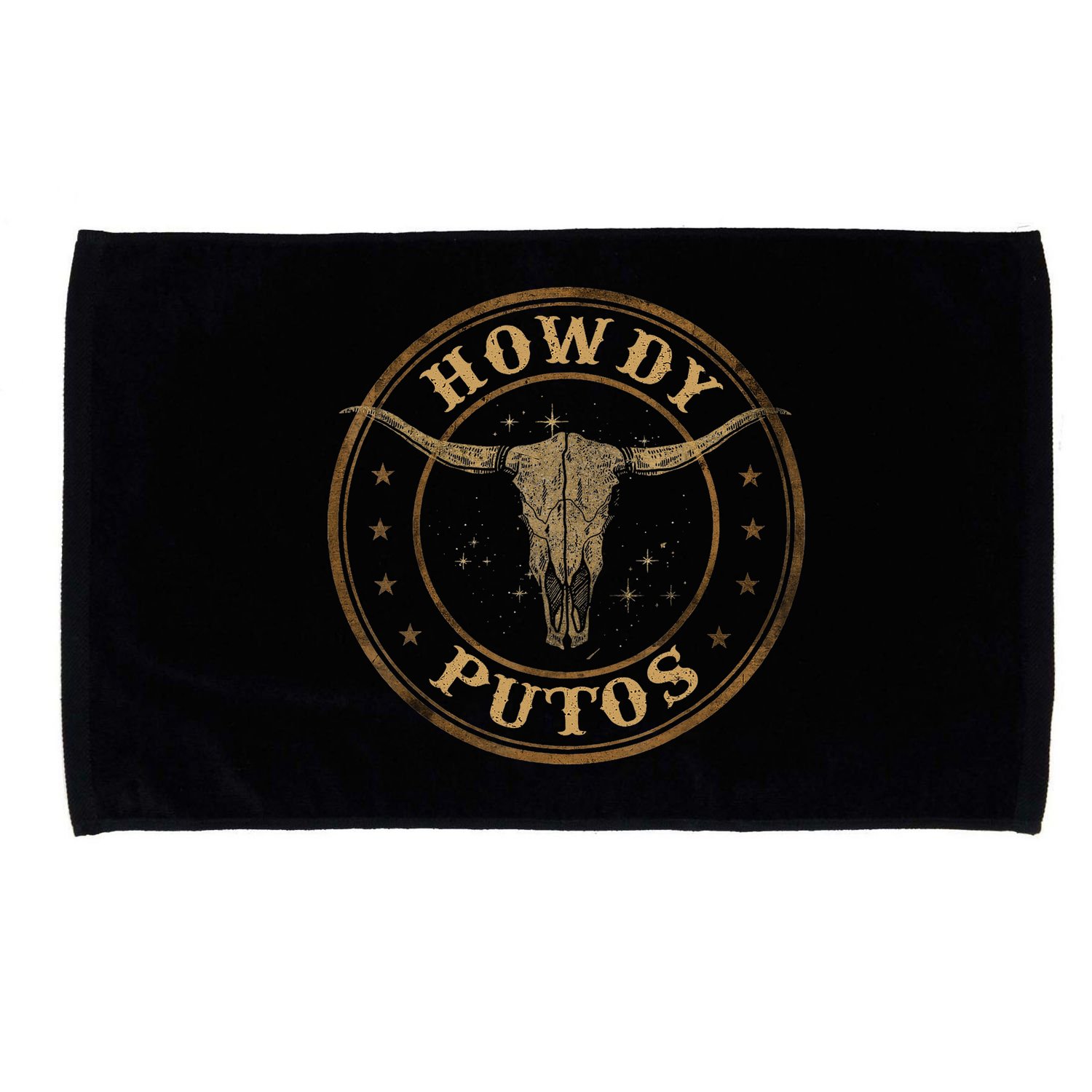 Howdy Putos Bull Skull Country Cowboy Western Microfiber Hand Towel