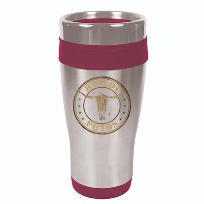 Howdy Putos Bull Skull Country Cowboy Western 16oz Travel Tumbler
