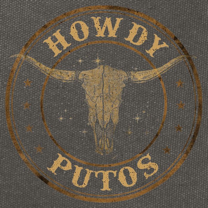 Howdy Putos Bull Skull Country Cowboy Western Cotton Canvas Backpack
