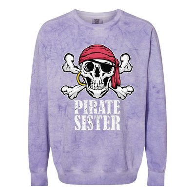 Hosting Pirate Birthday Jolly Roger Party Pirate Sister Colorblast Crewneck Sweatshirt