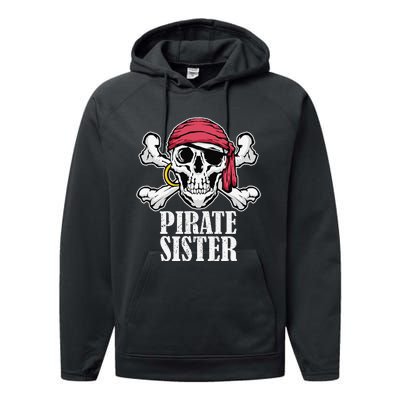 Hosting Pirate Birthday Jolly Roger Party Pirate Sister Performance Fleece Hoodie