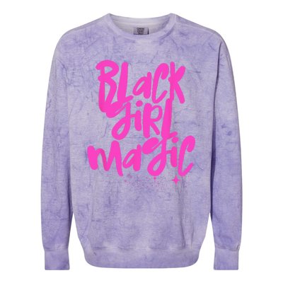 Hot Pink Black Girl Magic Stars Melanin Black Queen Woman Colorblast Crewneck Sweatshirt