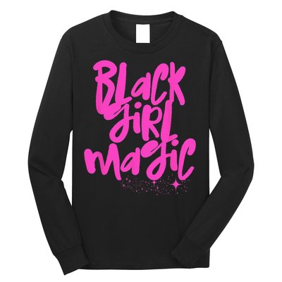 Hot Pink Black Girl Magic Stars Melanin Black Queen Woman Long Sleeve Shirt