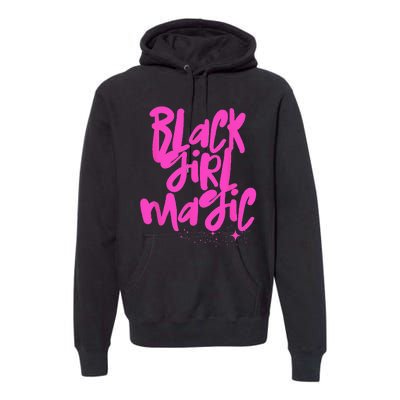 Hot Pink Black Girl Magic Stars Melanin Black Queen Woman Premium Hoodie