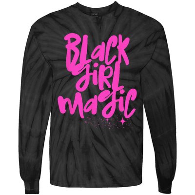 Hot Pink Black Girl Magic Stars Melanin Black Queen Woman Tie-Dye Long Sleeve Shirt