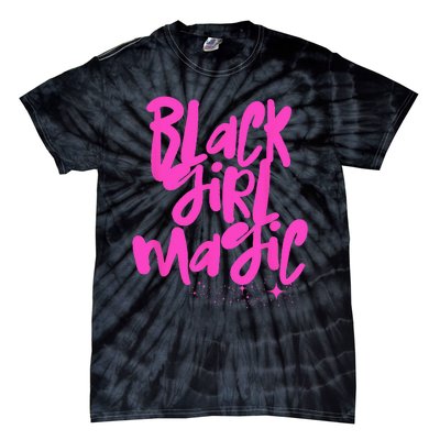 Hot Pink Black Girl Magic Stars Melanin Black Queen Woman Tie-Dye T-Shirt