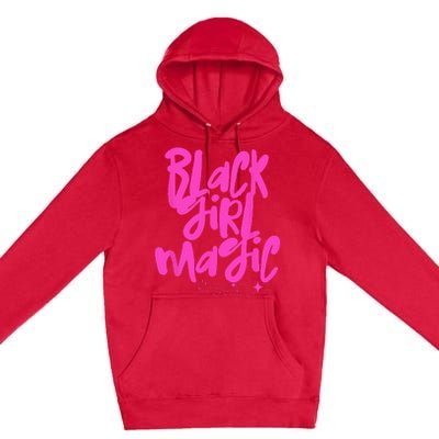 Hot Pink Black Girl Magic Stars Melanin Black Queen Woman Premium Pullover Hoodie