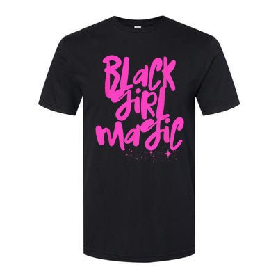 Hot Pink Black Girl Magic Stars Melanin Black Queen Woman Softstyle® CVC T-Shirt