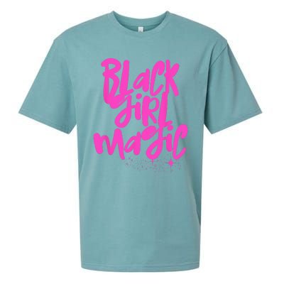 Hot Pink Black Girl Magic Stars Melanin Black Queen Woman Sueded Cloud Jersey T-Shirt