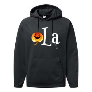 Halloween Pumpkin Comma La Funny Kamala Harris Gift Performance Fleece Hoodie