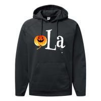 Halloween Pumpkin Comma La Funny Kamala Harris Gift Performance Fleece Hoodie