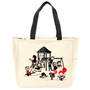 Horror Playground Children In Scary Movie Character Costumes Zip Tote Bag