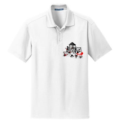 Horror Playground Children In Scary Movie Character Costumes Dry Zone Grid Polo