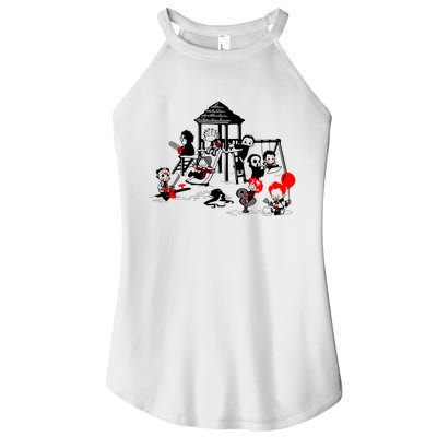 Horror Playground Children In Scary Movie Character Costumes Women’s Perfect Tri Rocker Tank