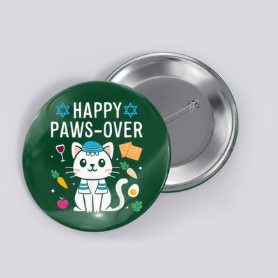 Happy Pawsover Cat Lover Cat Passover Seder Button