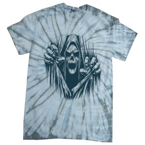 Halloween Party Costume Scary Ghoul Ripping Through Body Tie-Dye T-Shirt