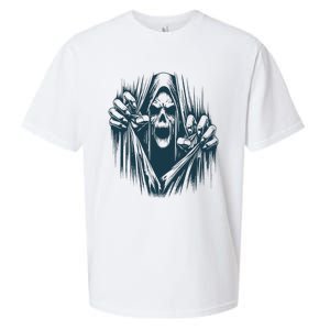 Halloween Party Costume Scary Ghoul Ripping Through Body Sueded Cloud Jersey T-Shirt