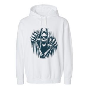 Halloween Party Costume Scary Ghoul Ripping Through Body Garment-Dyed Fleece Hoodie