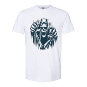 Halloween Party Costume Scary Ghoul Ripping Through Body Softstyle CVC T-Shirt